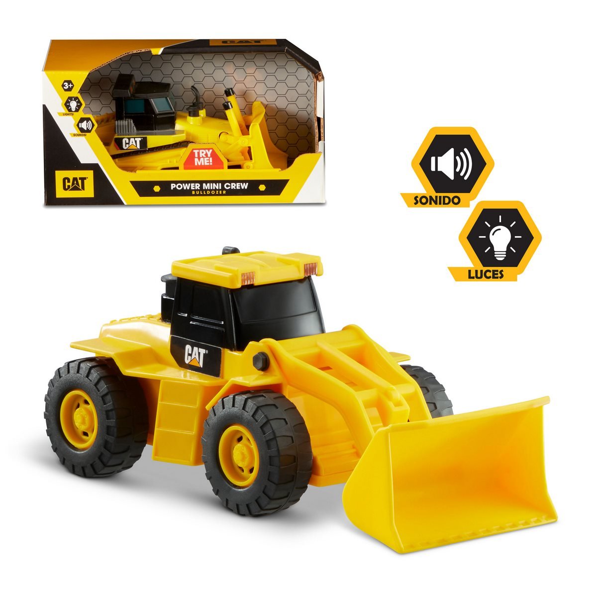 Cat Mini Maquinaria Con Luz Y Sonido 15 Cm - Cargador Frontal